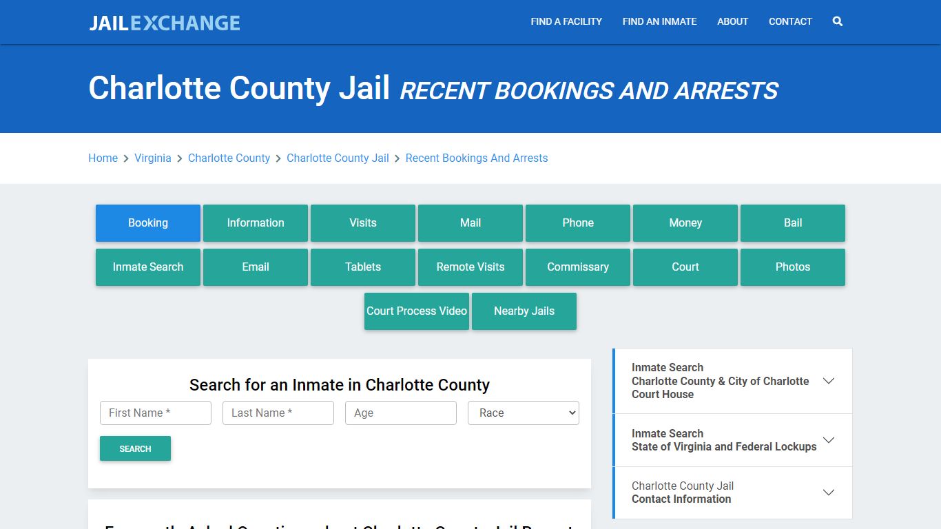 Charlotte County Jail Recent Bookings And Arrests - Jail Exchange