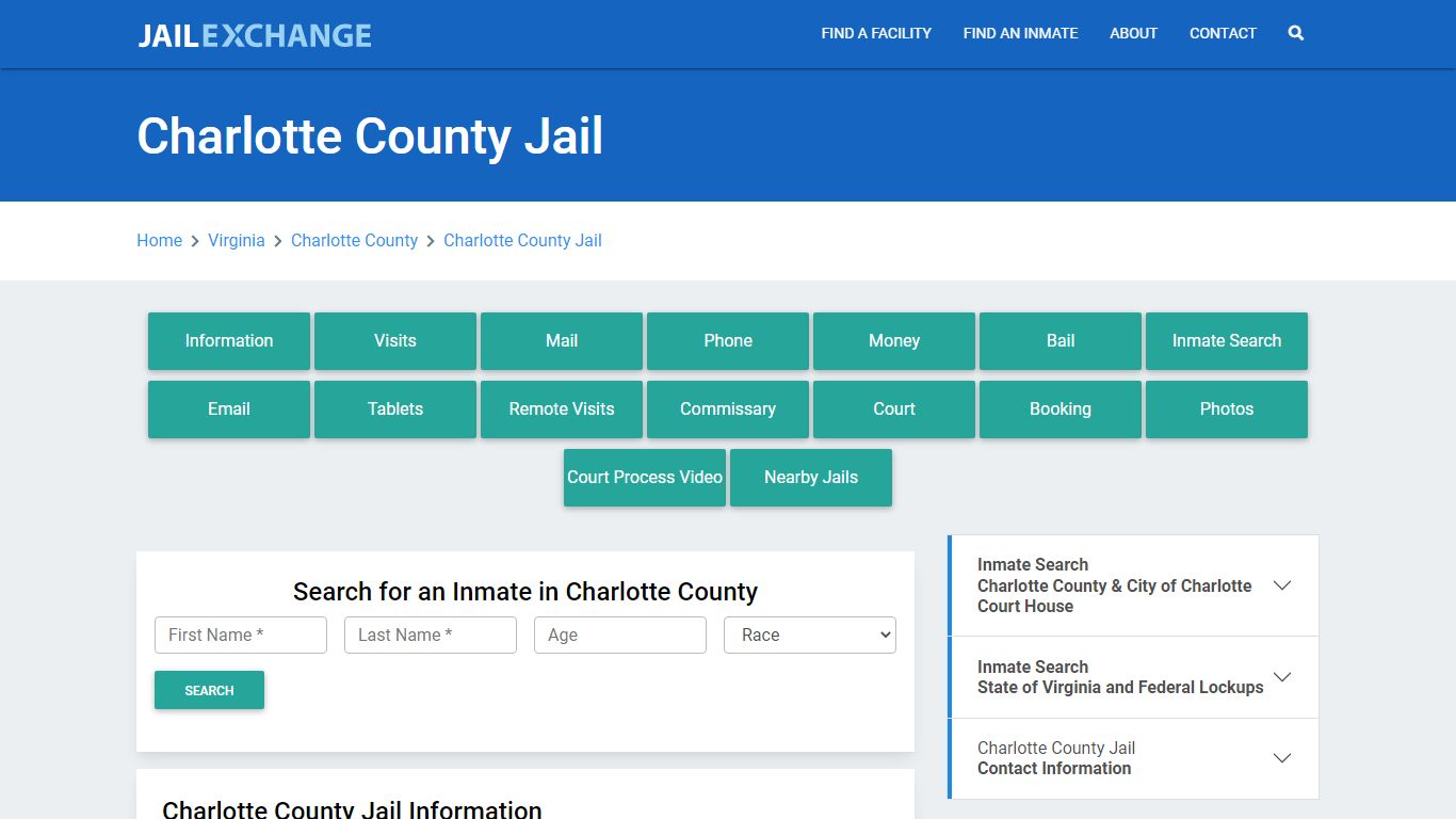 Charlotte County Jail Roster Lookup, VA, Inmate Search