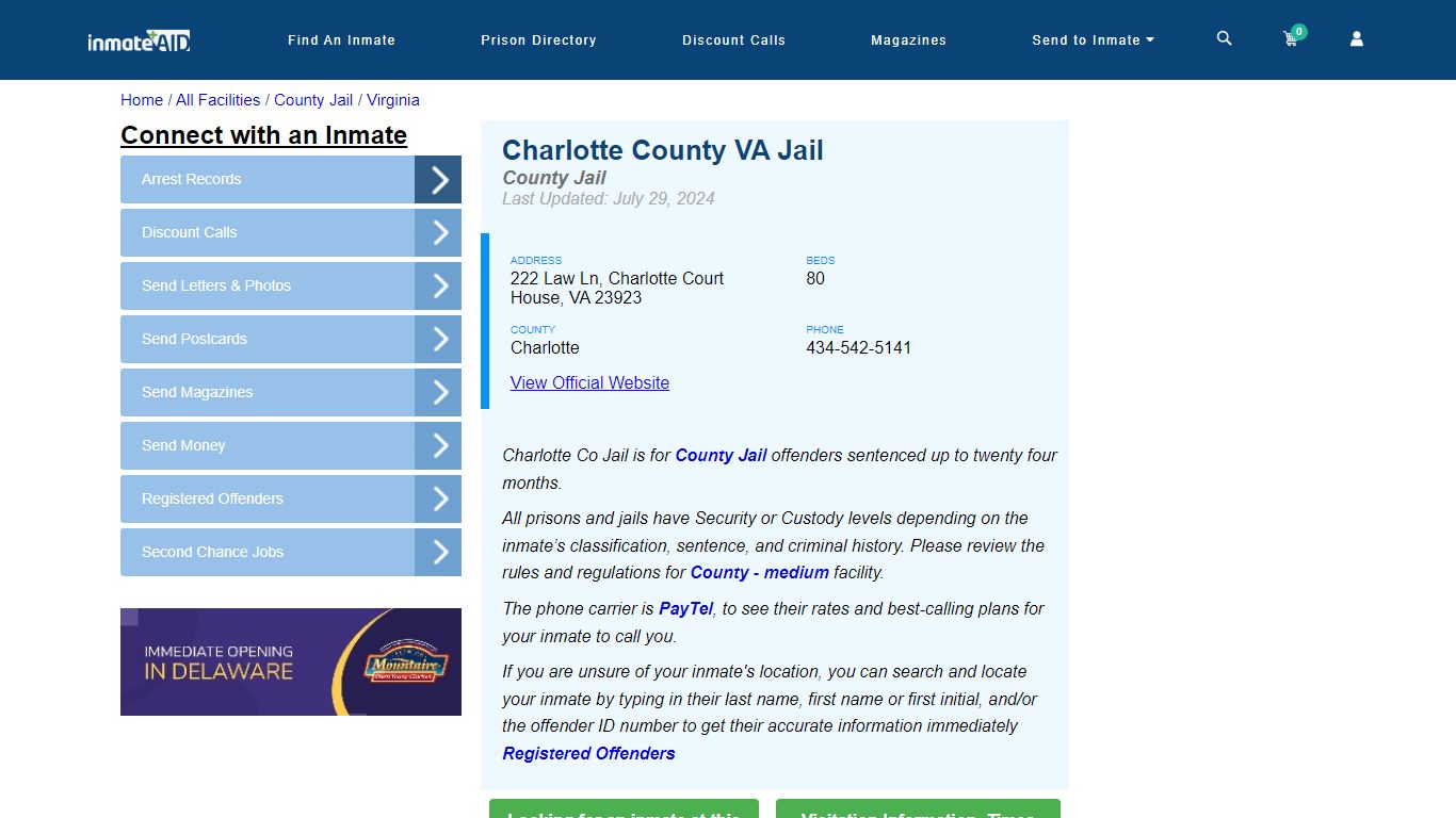 Charlotte County VA Jail - Inmate Locator